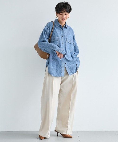 BARNYARDSTORM(バンヤードストーム)の「BARNYARDSTORM / 【スタイリスト若狭恵美さんご紹介アイテム】フラップダンガリーシャツ / マシンウォッシャブル(シャツ/ブラウス・レディース・インディゴブルー/ブルー系その他・FREE)」の13枚目の写真