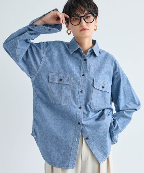 BARNYARDSTORM(バンヤードストーム)の「BARNYARDSTORM / 【スタイリスト若狭恵美さんご紹介アイテム】フラップダンガリーシャツ / マシンウォッシャブル(シャツ/ブラウス・レディース・インディゴブルー/ブルー系その他・FREE)」の3枚目の写真