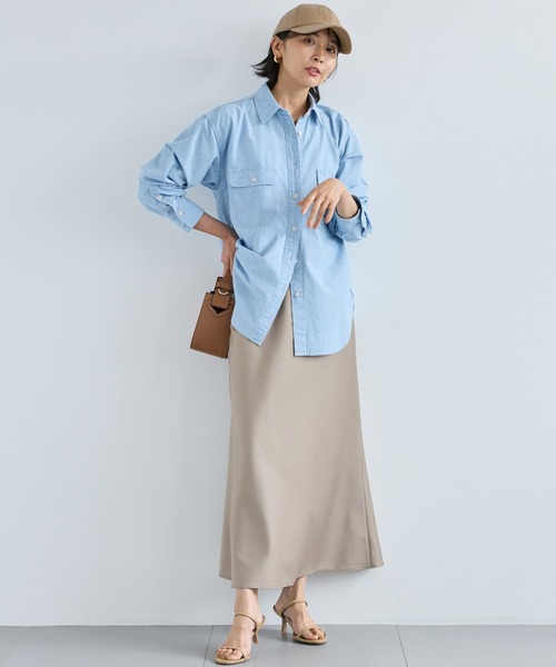 BARNYARDSTORM(バンヤードストーム)の「BARNYARDSTORM / 【スタイリスト若狭恵美さんご紹介アイテム】フラップダンガリーシャツ / マシンウォッシャブル(シャツ/ブラウス・レディース・インディゴブルー/ブルー系その他・FREE)」の21枚目の写真