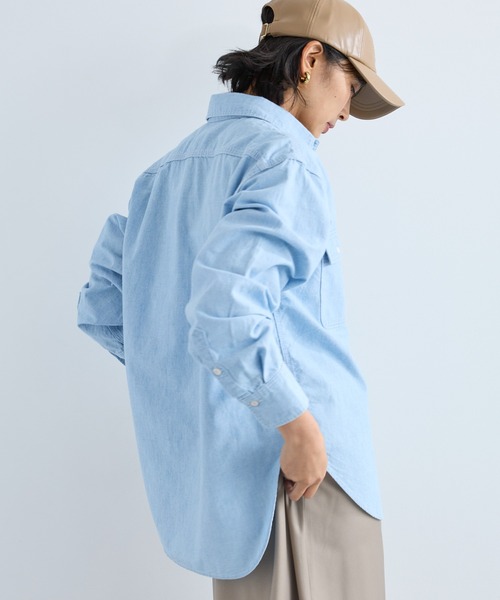 BARNYARDSTORM(バンヤードストーム)の「BARNYARDSTORM / 【スタイリスト若狭恵美さんご紹介アイテム】フラップダンガリーシャツ / マシンウォッシャブル(シャツ/ブラウス・レディース・インディゴブルー/ブルー系その他・FREE)」の19枚目の写真