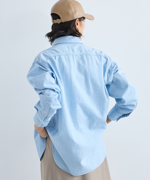 BARNYARDSTORM(バンヤードストーム)の「BARNYARDSTORM / 【スタイリスト若狭恵美さんご紹介アイテム】フラップダンガリーシャツ / マシンウォッシャブル(シャツ/ブラウス・レディース・インディゴブルー/ブルー系その他・FREE)」の20枚目の写真