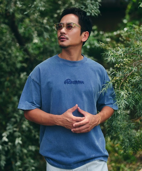 #Re:room(リルーム)の「3DロゴピグメントウォッシュビッグTシャツ(Tシャツ/カットソー・メンズ・カーキ/ライトブルー・S-M/M-L)」の3枚目の写真