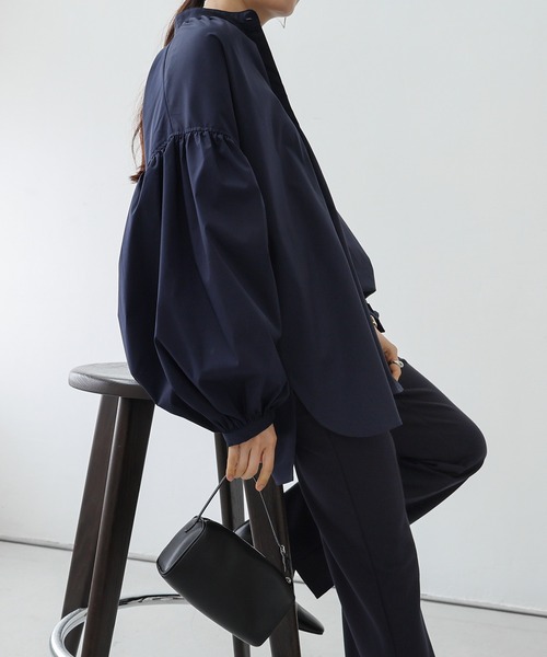 セール】イージーケアギャザーシャツブラウス（シャツ/ブラウス