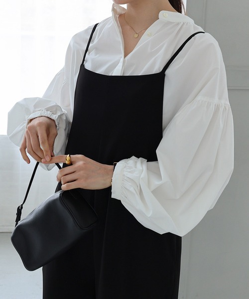 イージーケアギャザーシャツブラウス（シャツ/ブラウス）｜evernavy