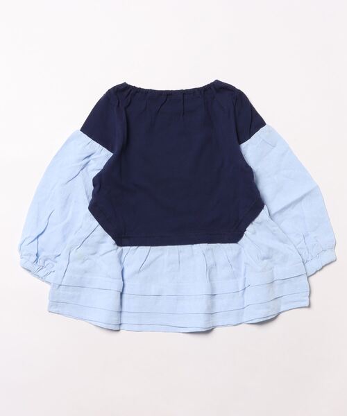 HAKKA KIDS（ハッカキッズ）の「異素材ミックスブラウス（シャツ/ブラウス・キッズ・ネイビー/オフホワイト・100cm/110cm/120cm/130cm）」の3枚目の写真