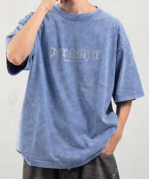 Perushu(ペルーシュ)の「スタッズロゴヴィンテージライクTシャツ(Tシャツ/カットソー・メンズ・ブルー/ブラック/ブラウン・MEDIUM/LARGE)」の22枚目の写真