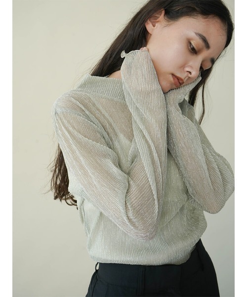 FIKA.(フィーカ)の「Shiny sheer top(Tシャツ/カットソー・レディース・ブラック/ピンク系その他2/ベージュ・FREE)」の5枚目の写真