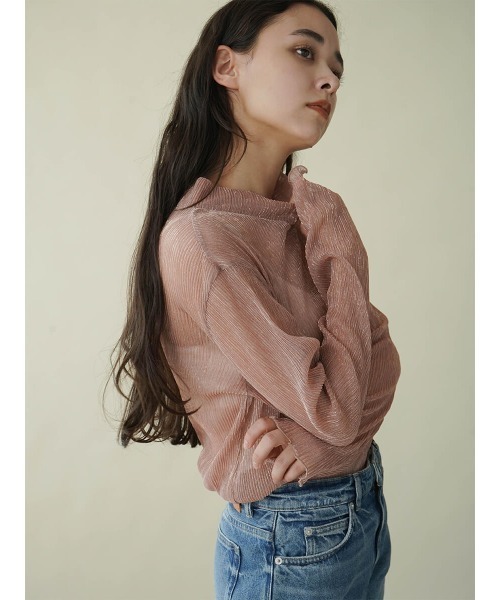 FIKA.(フィーカ)の「Shiny sheer top(Tシャツ/カットソー・レディース・ブラック/ピンク系その他2/ベージュ・FREE)」の8枚目の写真