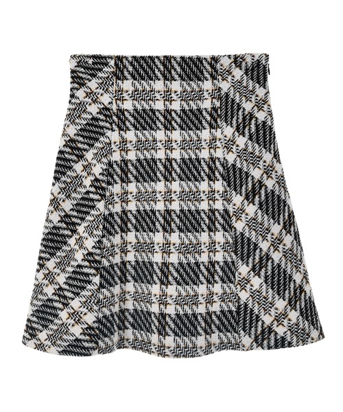 31 Sons de mode（トランテアン　ソン　ドゥ　モード）の「ダブルパターンチェックミニスカート（スカート・レディース・ホワイト×ブラック/ブラウン・36/38）」の4枚目の写真