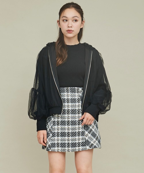 31 Sons de mode（トランテアン　ソン　ドゥ　モード）の「ダブルパターンチェックミニスカート（スカート・レディース・ホワイト×ブラック/ブラウン・36/38）」の11枚目の写真