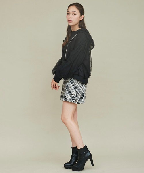 31 Sons de mode（トランテアン　ソン　ドゥ　モード）の「ダブルパターンチェックミニスカート（スカート・レディース・ホワイト×ブラック/ブラウン・36/38）」の8枚目の写真