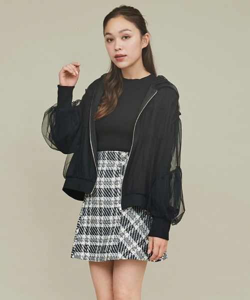 31 Sons de mode（トランテアン　ソン　ドゥ　モード）の「ダブルパターンチェックミニスカート（スカート・レディース・ホワイト×ブラック/ブラウン・36/38）」の10枚目の写真