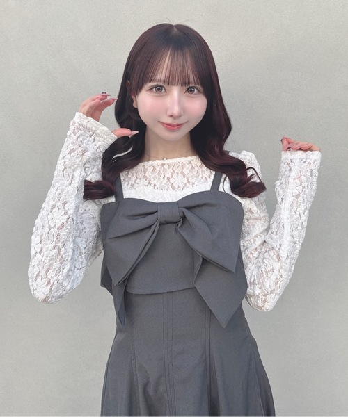 one way（ワンウェイ）の「リボンジャンスカ（ワンピース・レディース・ブルー系その他/ブラック/グレー/ブラウン系その他/ホワイト系その他/ブラック系その他/ブラウン系その他2/グレー系その他・FREE）」の4枚目の写真