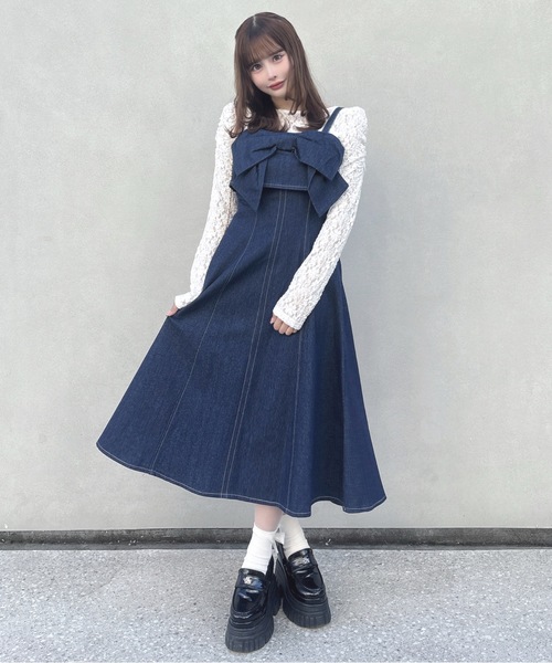 one way（ワンウェイ）の「リボンジャンスカ（ワンピース・レディース・ブルー系その他/ブラック/グレー/ブラウン系その他/ホワイト系その他/ブラック系その他/ブラウン系その他2/グレー系その他・FREE）」の16枚目の写真