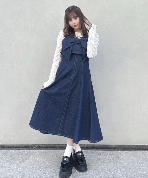 one way（ワンウェイ）の「リボンジャンスカ（ワンピース・レディース・ブルー系その他/ブラック/グレー/ブラウン系その他/ホワイト系その他/ブラック系その他/ブラウン系その他2/グレー系その他・FREE）」の15枚目の写真