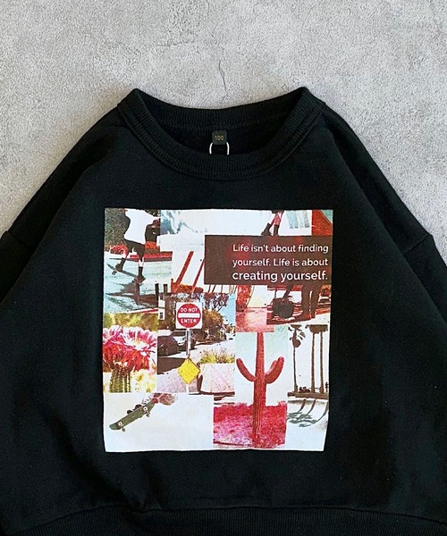 Life Support Products（ライフサポートプロダクツ）の「ビッグシルエットフォトプリントトレーナー（スウェット・キッズ・ブラック系1/ホワイト系1/ホワイト系2/ブラック系2/ホワイト系3/ブラック系3・90/80/100/95/110/150/140/130/120）」の19枚目の写真