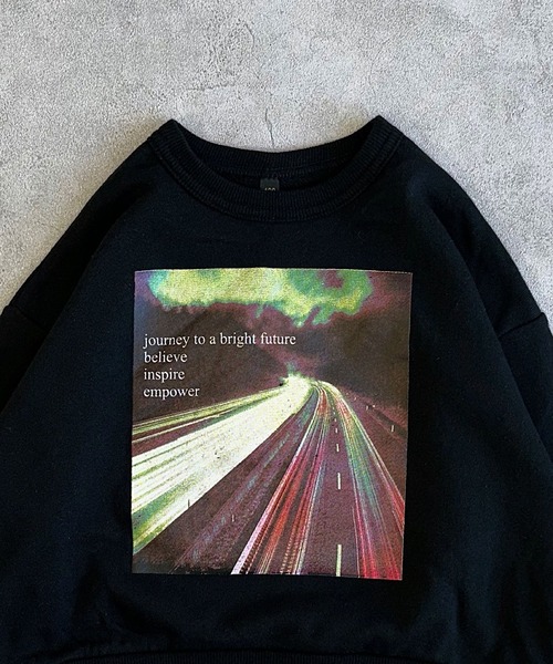 Life Support Products（ライフサポートプロダクツ）の「ビッグシルエットフォトプリントトレーナー（スウェット・キッズ・ブラック系1/ホワイト系1/ホワイト系2/ブラック系2/ホワイト系3/ブラック系3・90/80/100/95/110/150/140/130/120）」の14枚目の写真