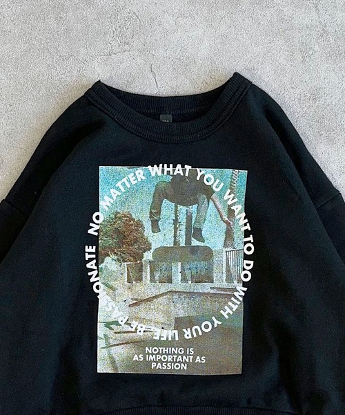 Life Support Products（ライフサポートプロダクツ）の「ビッグシルエットフォトプリントトレーナー（スウェット・キッズ・ブラック系1/ホワイト系1/ホワイト系2/ブラック系2/ホワイト系3/ブラック系3・90/80/100/95/110/150/140/130/120）」の17枚目の写真