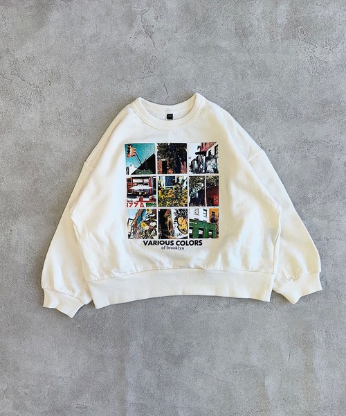 Life Support Products（ライフサポートプロダクツ）の「ビッグシルエットフォトプリントトレーナー（スウェット・キッズ・ブラック系1/ホワイト系1/ホワイト系2/ブラック系2/ホワイト系3/ブラック系3・90/80/100/95/110/150/140/130/120）」の8枚目の写真