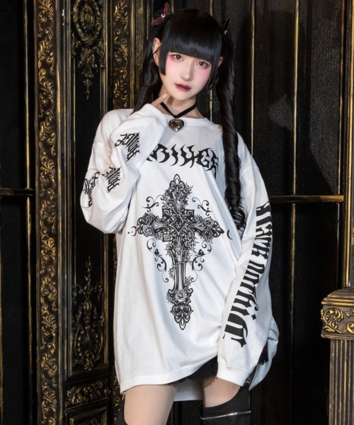 Amilige（アミリージュ）の「クロスロゴロングTシャツ（Tシャツ