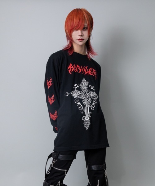 【在庫処分大特価!!】 Amilige（アミリージュ）の「クロスロゴロングTシャツ（Tシャツ トップス