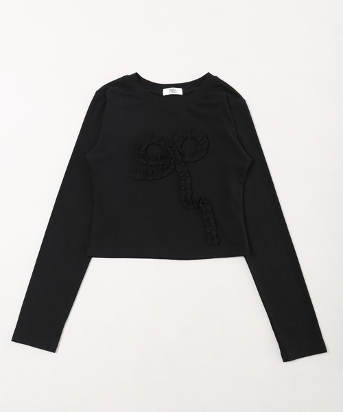 PHILLY（フィリー）の「【PHILLY】ギャザーリボントップス（Tシャツ/カットソー・レディース・グレー/ブラック/ホワイト・FREE）」の19枚目の写真