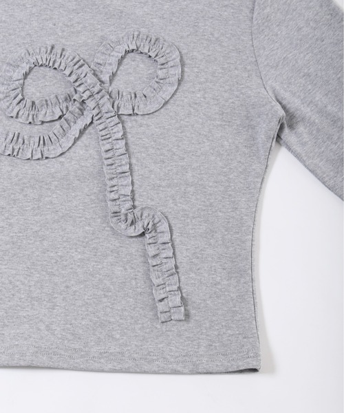 PHILLY（フィリー）の「【PHILLY】ギャザーリボントップス（Tシャツ/カットソー・レディース・グレー/ブラック/ホワイト・FREE）」の22枚目の写真