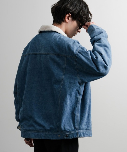 Rocky Monroe(ロッキーモンロー)の「オーバーサイズ 3rdタイプデニムボアジャケット(デニムジャケット・メンズ・ブラック/ブルー/インディゴブルー・M/L/XL)」の8枚目の写真