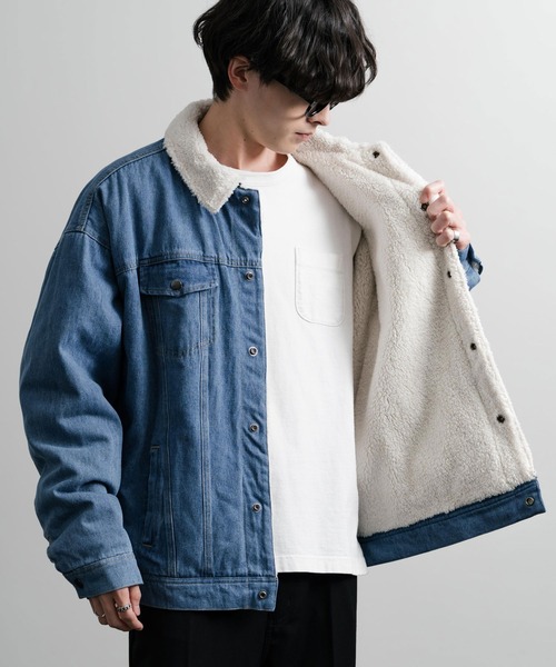 Rocky Monroe(ロッキーモンロー)の「オーバーサイズ 3rdタイプデニムボアジャケット(デニムジャケット・メンズ・ブラック/ブルー/インディゴブルー・M/L/XL)」の10枚目の写真