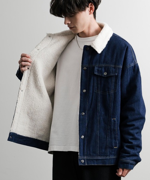Rocky Monroe(ロッキーモンロー)の「オーバーサイズ 3rdタイプデニムボアジャケット(デニムジャケット・メンズ・ブラック/ブルー/インディゴブルー・M/L/XL)」の5枚目の写真