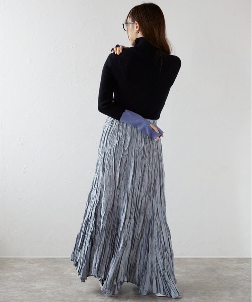 ap retro（アプレトロ）の「ワッシャーロングスカート（スカート・レディース・グレー/チャコールグレー/ブラック/カーキ/モカ/ネイビー/ベージュ・FREE）」の11枚目の写真