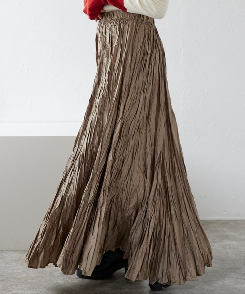 ap retro（アプレトロ）の「ワッシャーロングスカート（スカート・レディース・グレー/チャコールグレー/ブラック/カーキ/モカ/ネイビー/ベージュ・FREE）」の12枚目の写真