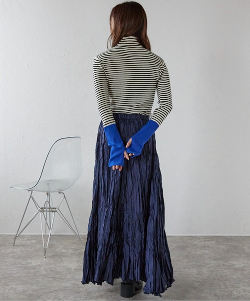 ap retro（アプレトロ）の「ワッシャーロングスカート（スカート・レディース・グレー/チャコールグレー/ブラック/カーキ/モカ/ネイビー/ベージュ・FREE）」の19枚目の写真