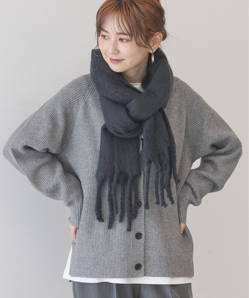 AMERICAN HOLIC(アメリカンホリック)の「バイパチラメ入リVネック片畦ニットカーディガン(カーディガン/ボレロ・レディース・アイボリー/ブラック/ライトグレー系2/ブラウン・M/L)」の3枚目の写真