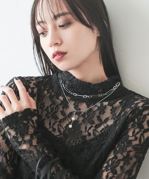 HARE（ハレ）の「ボールモチーフ2Pネックレス(HARE)（ネックレス・レディース・ホワイト/シルバー・FREE）」の3枚目の写真