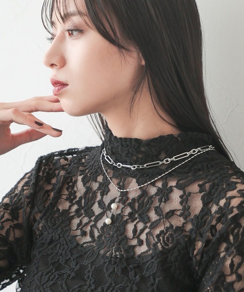 HARE（ハレ）の「ボールモチーフ2Pネックレス(HARE)（ネックレス・レディース・ホワイト/シルバー・FREE）」の4枚目の写真