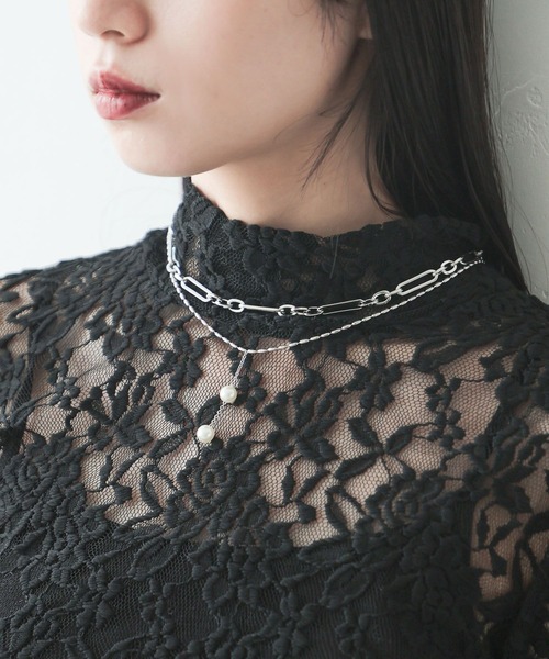 HARE（ハレ）の「ボールモチーフ2Pネックレス(HARE)（ネックレス・レディース・ホワイト/シルバー・FREE）」の5枚目の写真