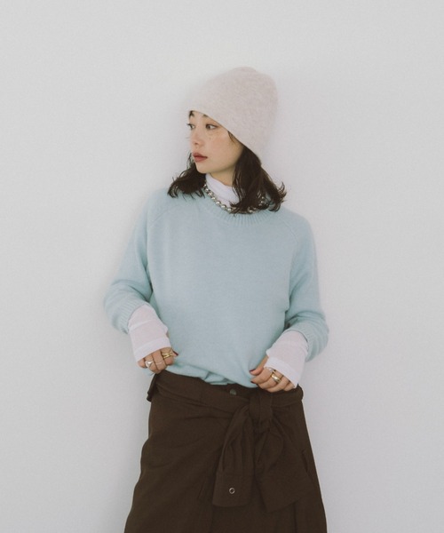 クルーネックカラーニットプルオーバー（ニット/セーター）｜HANNE