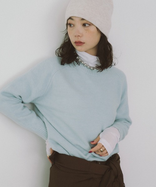 HANNE(アン)の「クルーネックカラーニットプルオーバー(ニット/セーター・レディース・レッド/グレー/ブルー・FREE)」の9枚目の写真