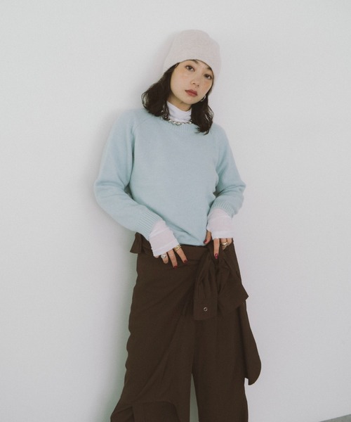 クルーネックカラーニットプルオーバー（ニット/セーター）｜HANNE