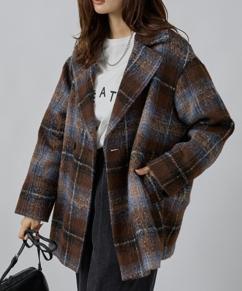 【美品】バーバリーロンドン ウール ダブル ハーフコート ピーコート 3XL ダブルハーフコート/ピーコート（ピーコート）｜abahouse mavie