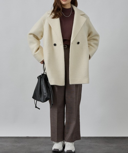 abahouse mavie（アバハウスマヴィ）の「ダブルハーフコート/ピーコート（ピーコート・レディース・チャコールグレー/グレー/ブラウン/オフホワイト/ブラック系その他・フリー）」の16枚目の写真