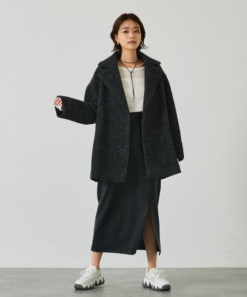 abahouse mavie（アバハウスマヴィ）の「ダブルハーフコート/ピーコート（ピーコート・レディース・チャコールグレー/グレー/ブラウン/オフホワイト/ブラック系その他・フリー）」の8枚目の写真