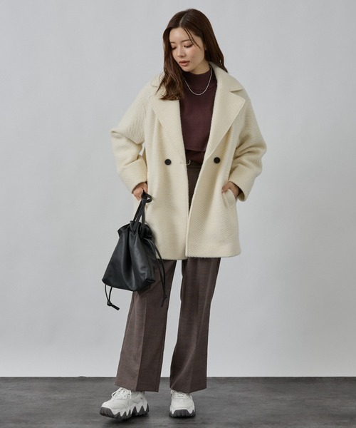 abahouse mavie（アバハウスマヴィ）の「ダブルハーフコート/ピーコート（ピーコート・レディース・チャコールグレー/グレー/ブラウン/オフホワイト/ブラック系その他・フリー）」の14枚目の写真