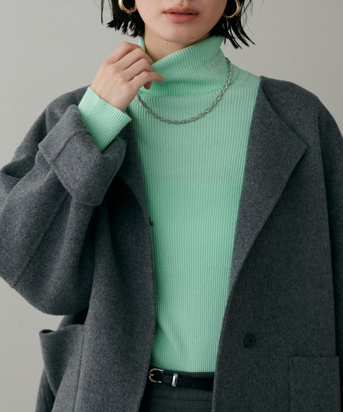 LARUTA(ラルータ)の「【LARUTA】LARUTAロゴ刺繍入りケーブルタートル(ニット/セーター・レディース・ミント/モカ/その他1/オフホワイト/グレー/ブラック・FREE)」の5枚目の写真