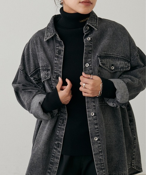 LARUTA(ラルータ)の「【LARUTA】LARUTAロゴ刺繍入りケーブルタートル(ニット/セーター・レディース・ミント/モカ/その他1/オフホワイト/グレー/ブラック・FREE)」の14枚目の写真