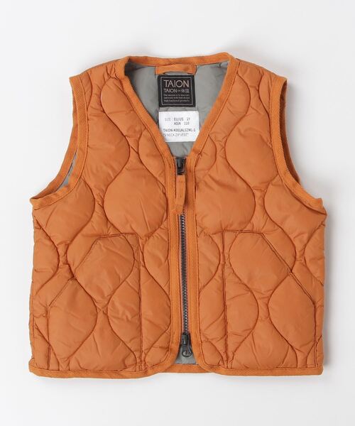 【TAION】タイオン KIDS MILITARY V NECK W-ZIP DOWN VEST TAION-K001ALSZML-1（ベスト）｜fridge（フリッジ）
