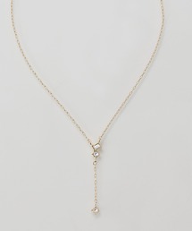 Phoebe | 【金属アレルギー対応/長さ調節可能】ラディアンスビジューYラインネックレス/Y字/最大全長:47cm/ニッケルフリー(ネックレス)
