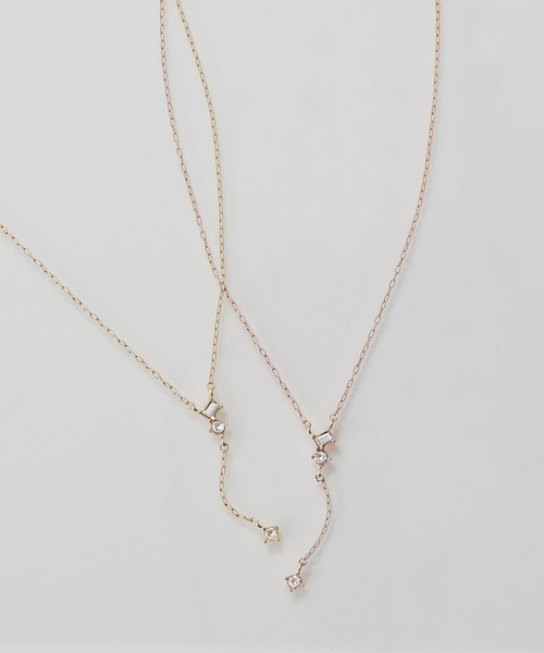 Phoebe(フィービィー)の「【金属アレルギー対応/長さ調節可能】ラディアンスビジューYラインネックレス/Y字/最大全長:47cm/ニッケルフリー(ネックレス・レディース・イエローゴールド/シャンパン・FREE)」の16枚目の写真
