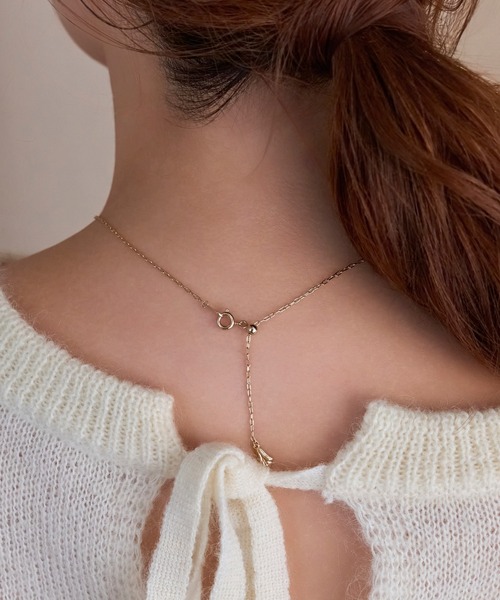 Phoebe(フィービィー)の「【金属アレルギー対応/長さ調節可能】ラディアンスビジューYラインネックレス/Y字/最大全長:47cm/ニッケルフリー(ネックレス・レディース・イエローゴールド/シャンパン・FREE)」の13枚目の写真